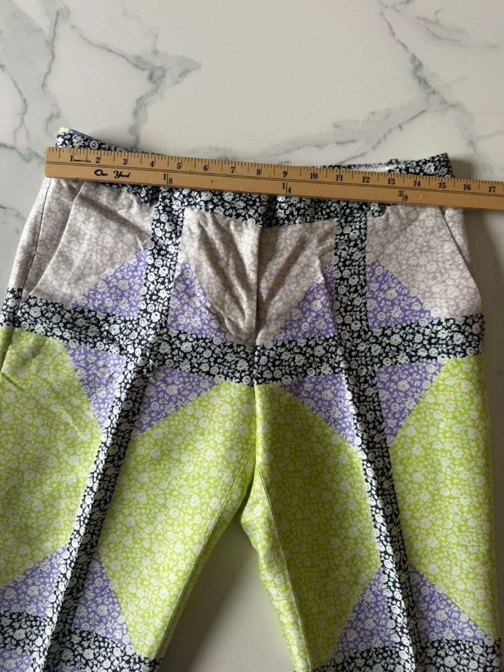 J.Crew Collection Silk Wool Windowpane Floral Print Pants. Size 4
